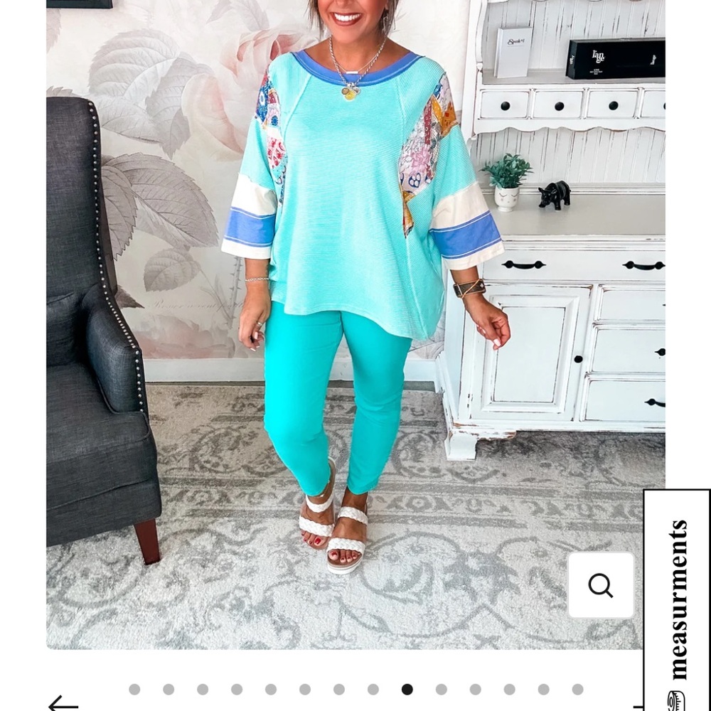 Colorful Floral Top and Turquoise